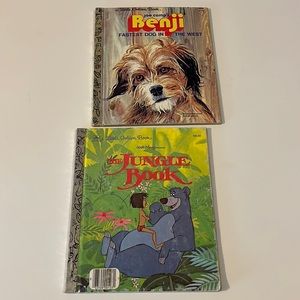 VTG Little Golden Books, lot of 2, Benji and The Jungle Book.